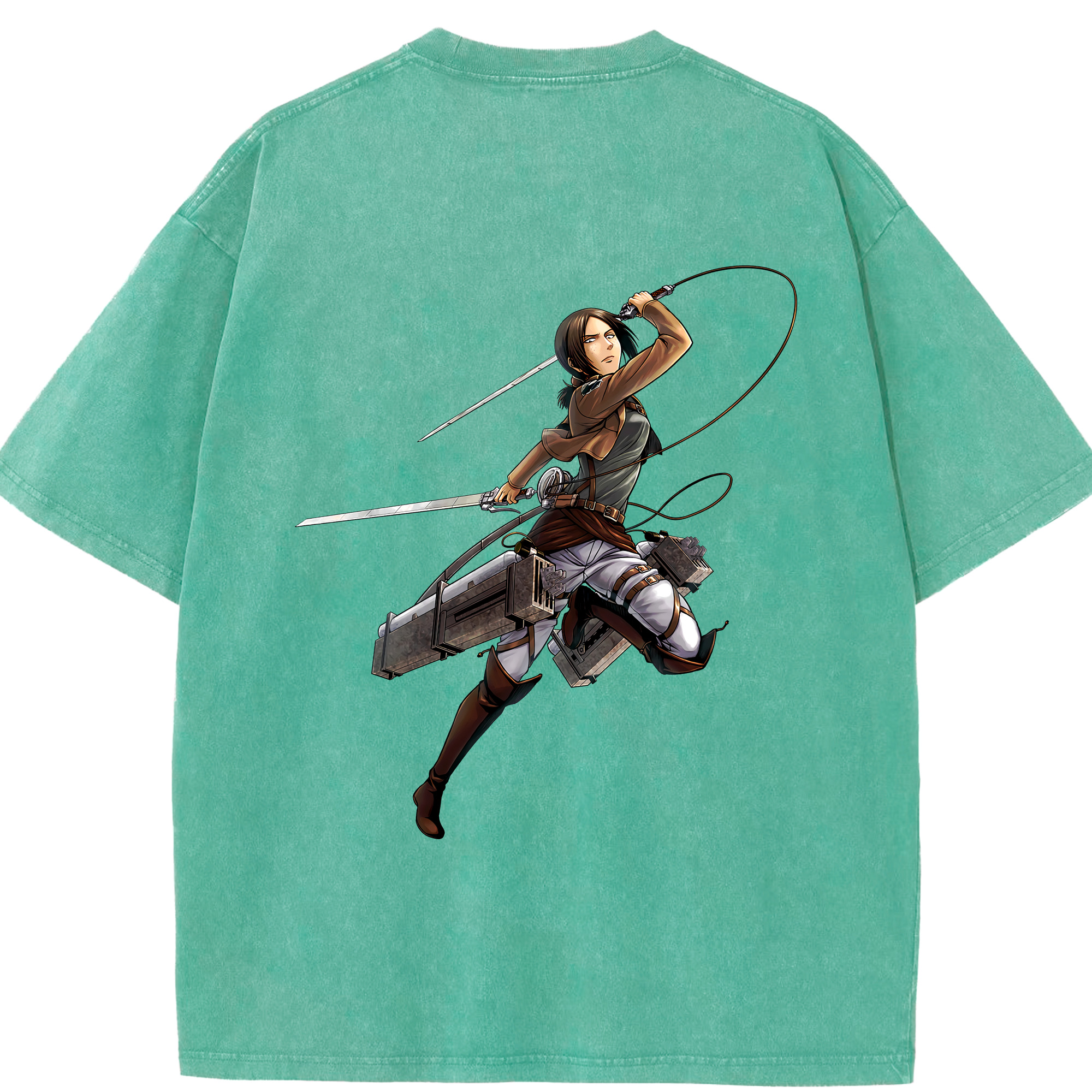 （画像用） 進撃の巨人 Attack on Titan 綿100% ヴィンテージ風 半袖Tシャツ（背面プリント）